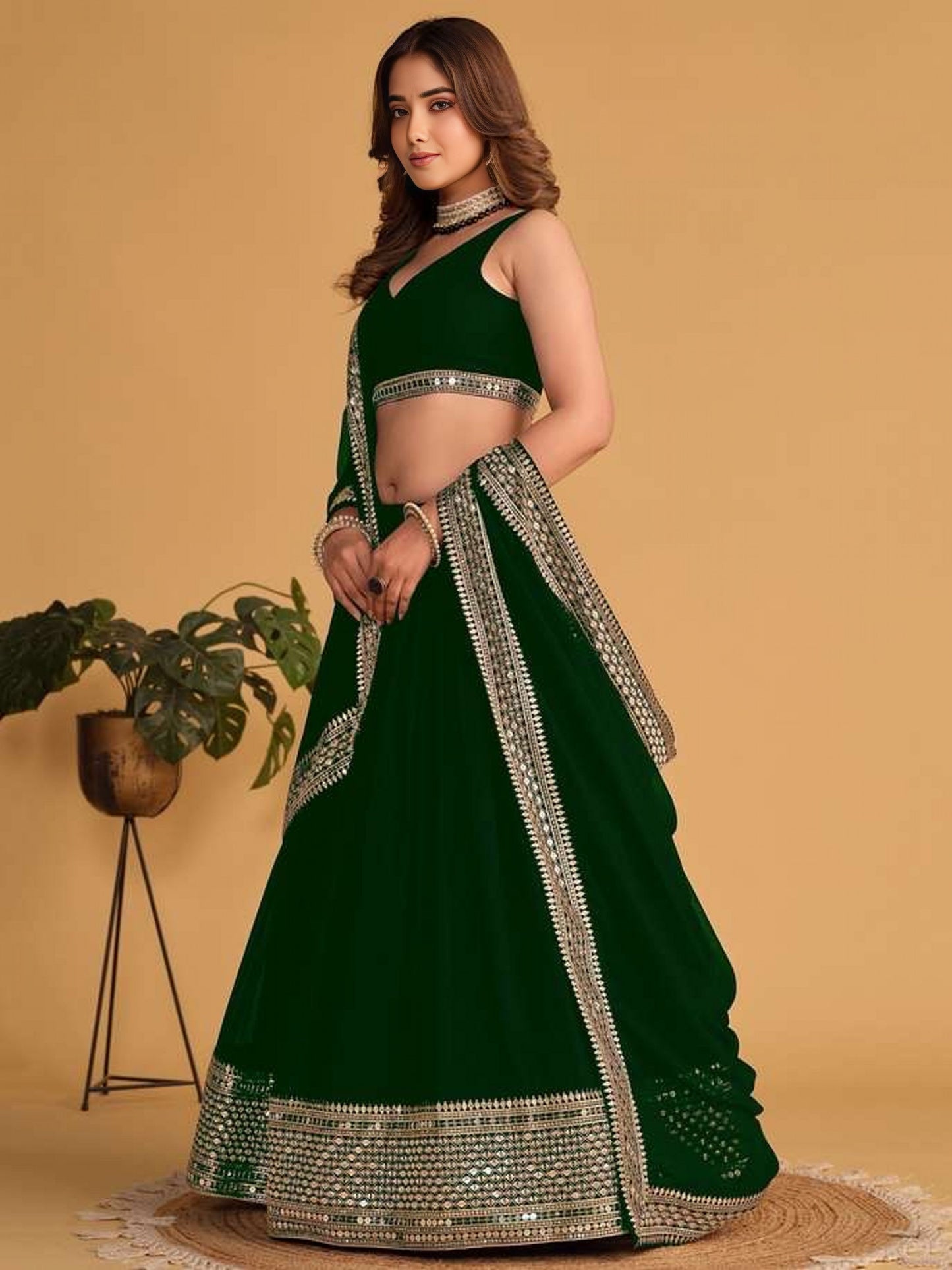 Premium Embroidered Georgette Lehenga Choli Set