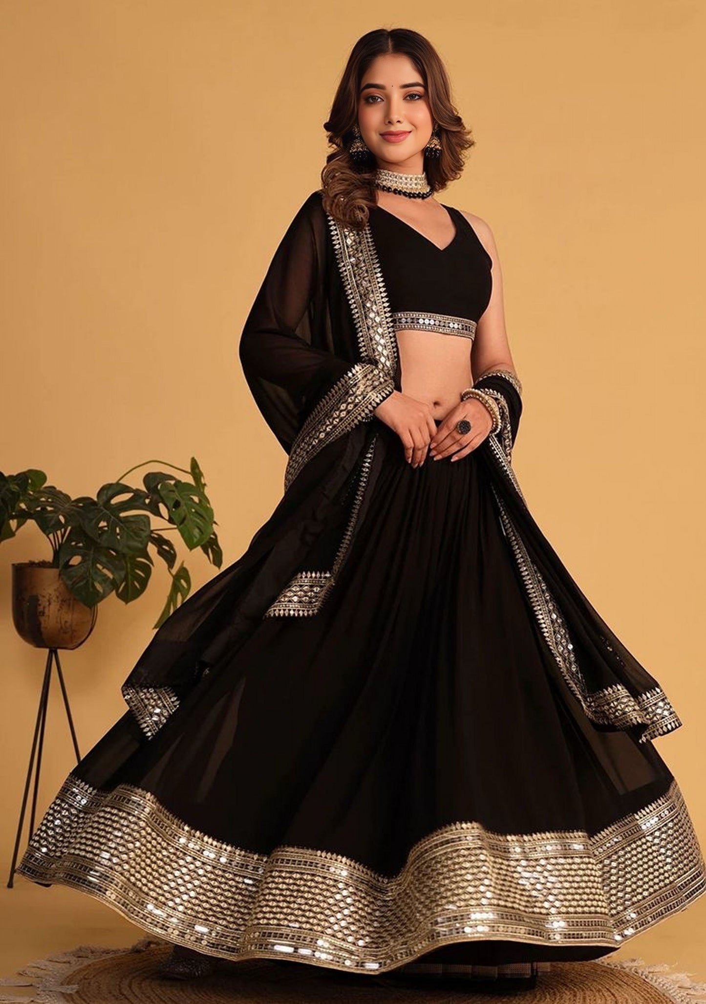 Premium Embroidered Georgette Lehenga Choli Set