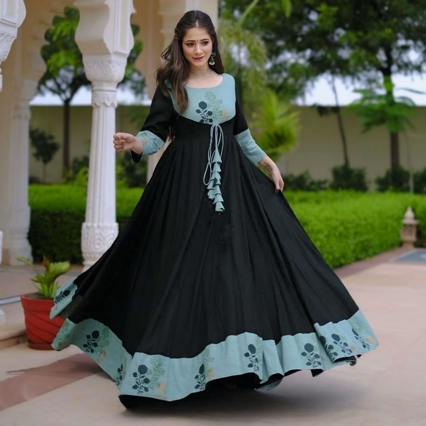 Rayon Premium Anarakli
Floral Printed Gown