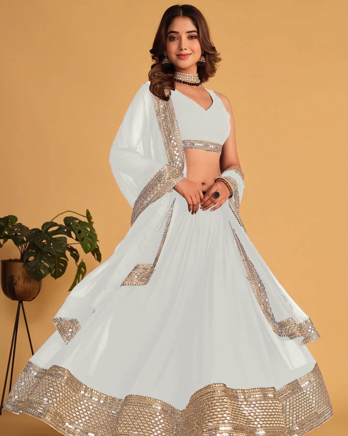 Premium Embroidered Georgette Lehenga Choli Set