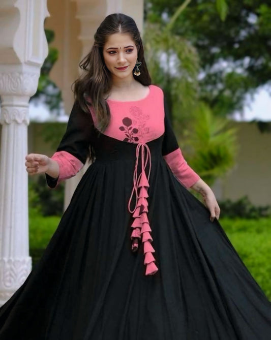 Rayon Premium Anarakli
Floral Printed Gown