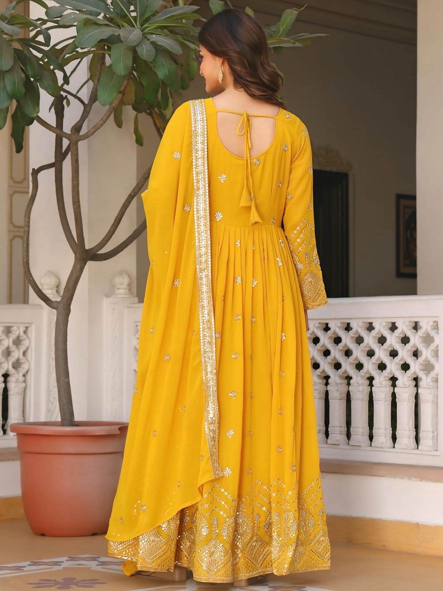 Georegtte Premium Quality Embroidered Anarkali Dress