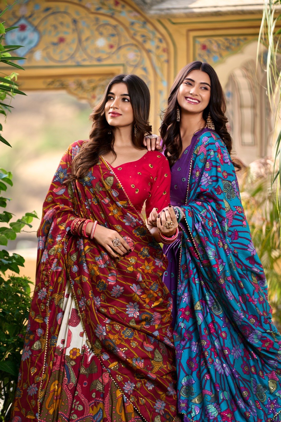 Tussar Silk Kalamkari Printed Lehenga Choli