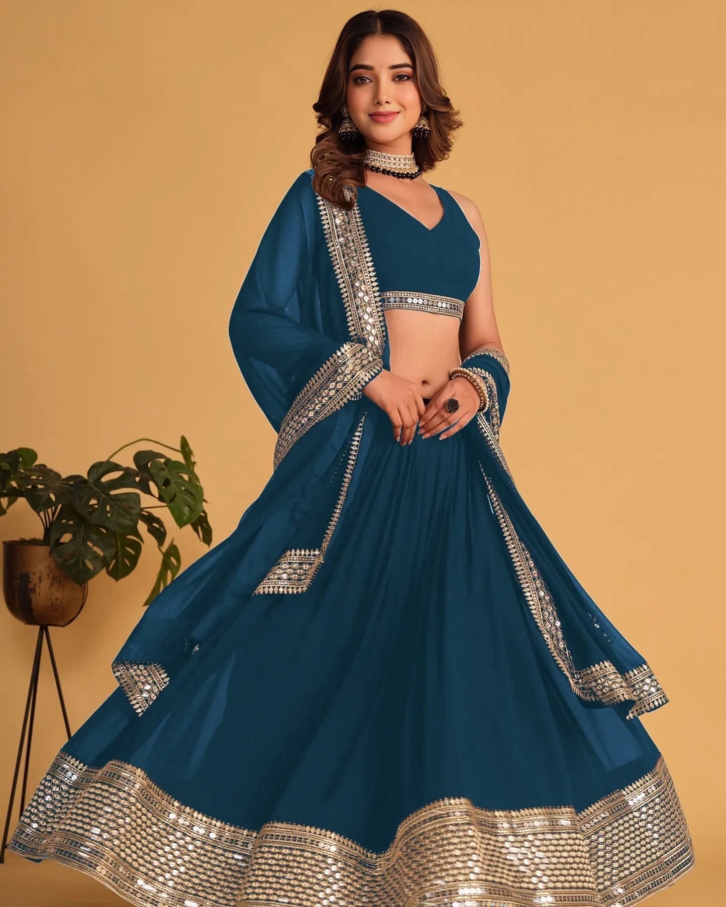 Premium Embroidered Georgette Lehenga Choli Set