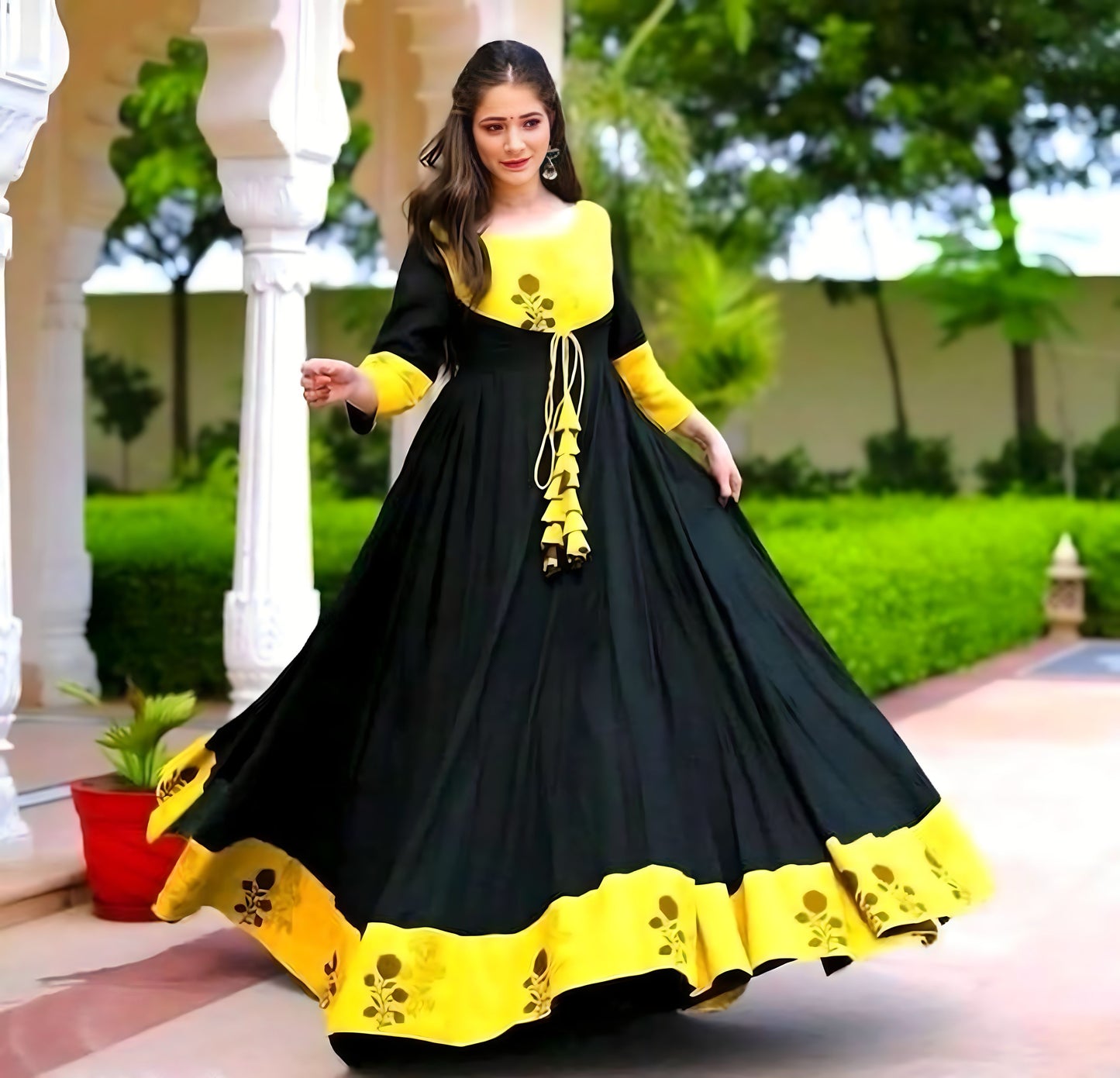 Rayon Premium Anarakli
Floral Printed Gown