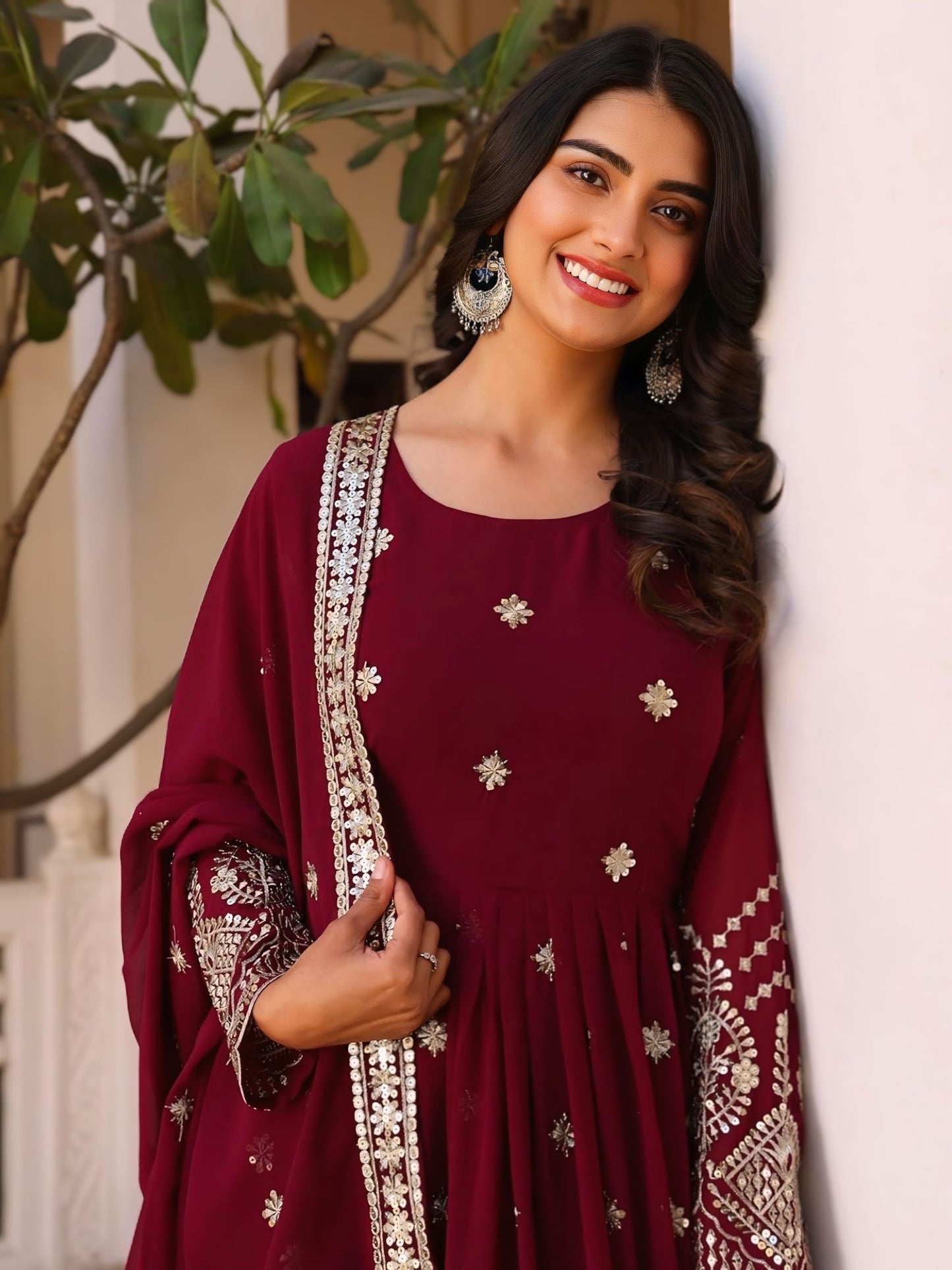 Georegtte Premium Quality Embroidered Anarkali Dress