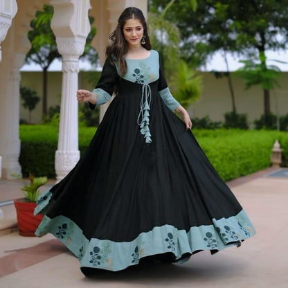 Rayon Premium Anarakli
Floral Printed Gown
