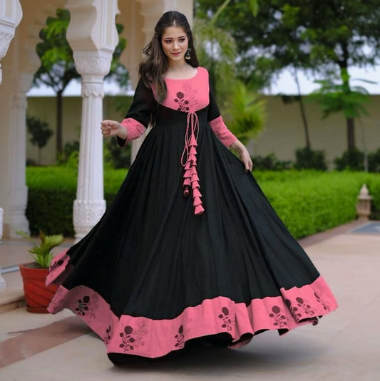 Rayon Premium Anarakli
Floral Printed Gown