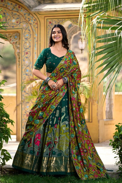 Tussar Silk Kalamkari Printed Lehenga Choli