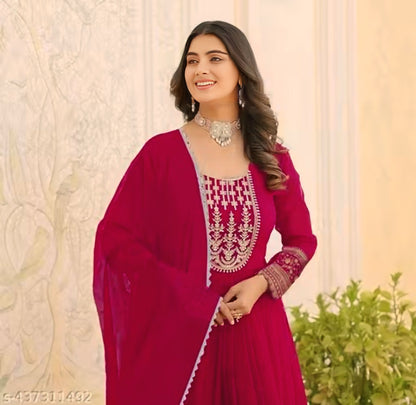 Women Embroidery Premium Georgette
Anarkali Gown With Dupatta